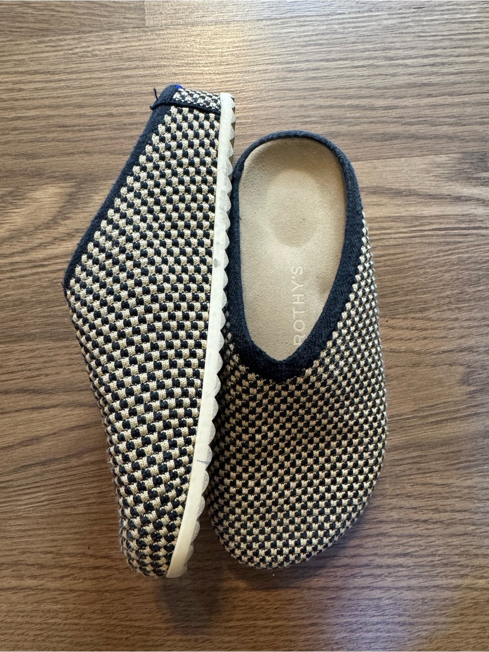 Rothy's Toffee Checkered Pattern Clog